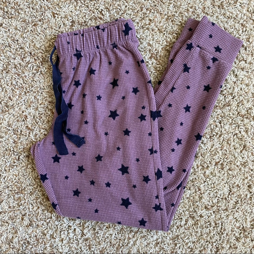 Garage Lounge Pants Purple with Navy Blue Stars Oh So Soft